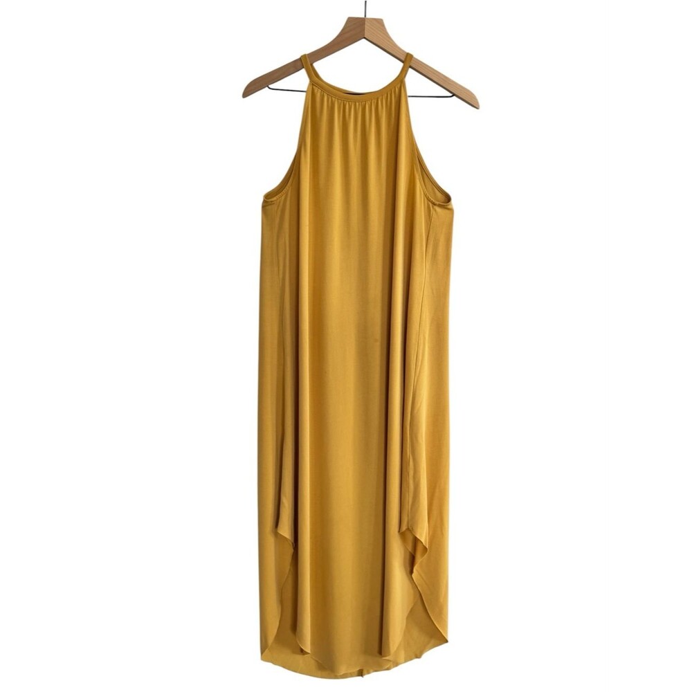 Too Cool for School Double Zero Mustard Halter-Style Maxi Dress - Small